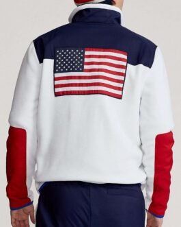 2022 Olympics Closing Ceremony Team USA Navy Blue and White Jacket