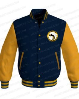 Yellowjackets Ella Purnell Blue and Yellow Varsity Jacket