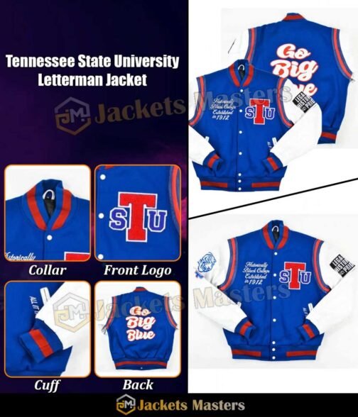 Tennessee State University Motto 2.0 Go Big Letterman Jacket - Image 3