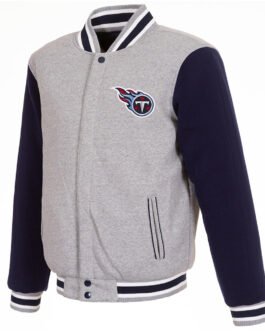 Tennessee Titans Varsity Gray and Navy Wool Jacket