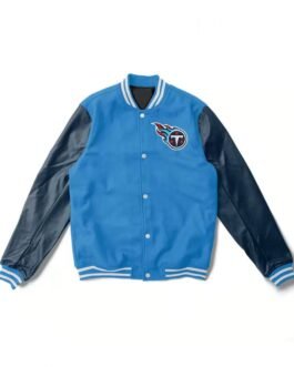 Letterman Tennessee Titans Light Blue and Navy Jacket