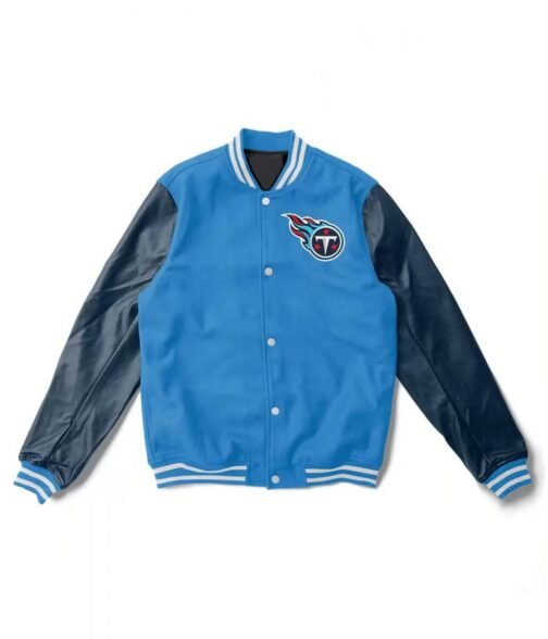 Letterman Tennessee Titans Light Blue and Navy Jacket
