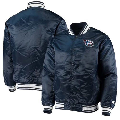 Tennessee Titans Locker Room Navy Satin Jacket - Image 3