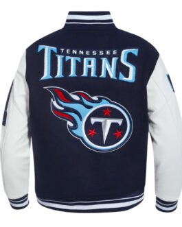 Tennessee Titans Mashup Rib Varsity Wool/Leather Jacket