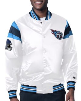 Tennessee Titans Midweight White Satin Jacket
