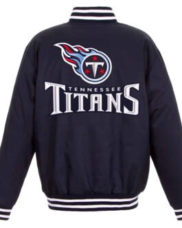 Tennessee Titans Navy Blue Varsity Wool Jacket