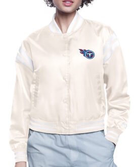 Tennessee Titans Printed Logo Varsity Satin Jacket
