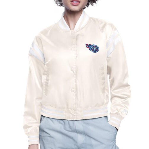 Tennessee Titans Printed Logo Varsity Satin Jacket - Image 2