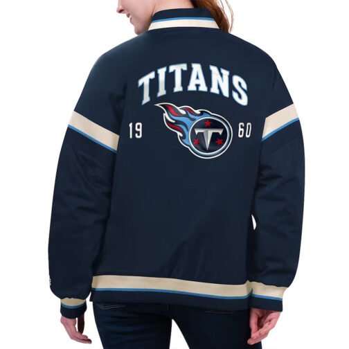 Tennessee Titans Tournament Navy Varsity Jacket - Image 2