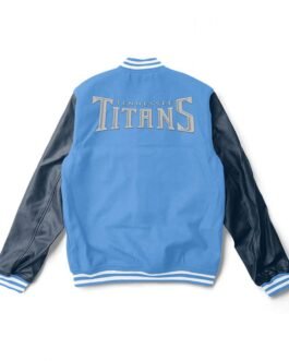 Letterman Tennessee Titans Light Blue and Navy Jacket