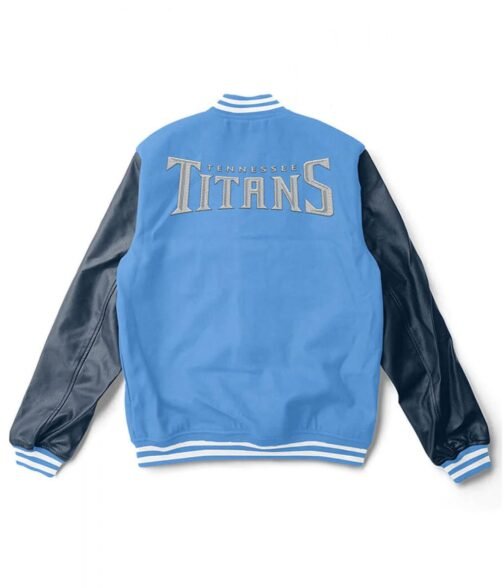 Letterman Tennessee Titans Light Blue and Navy Jacket - Image 2