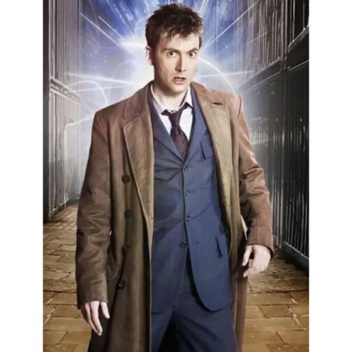 10th Doctor Brown Trench Coat - Image 13