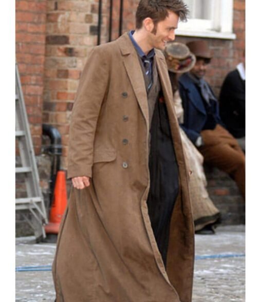 10th Doctor Brown Trench Coat - Image 11