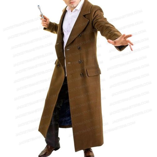 10th Doctor Brown Trench Coat - Image 6