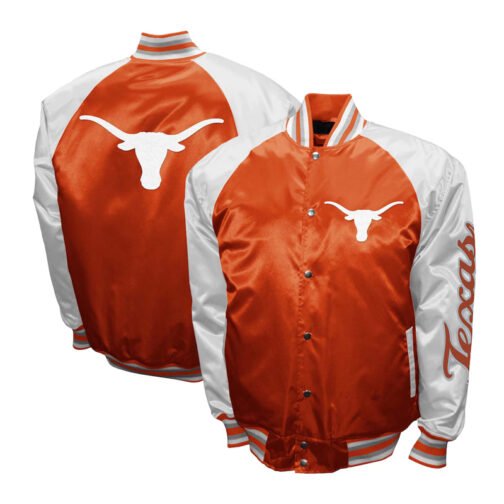 Texas Longhorns The Game Burnt Orange and Light Gray Satin Jacket - Image 3