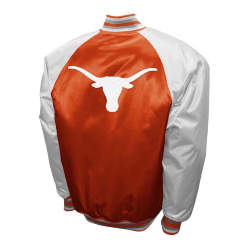 Texas Longhorns The Game Burnt Orange and Light Gray Satin Jacket - Image 2