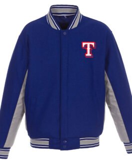 Texas Rangers Accent Varsity Royal Wool Jacket