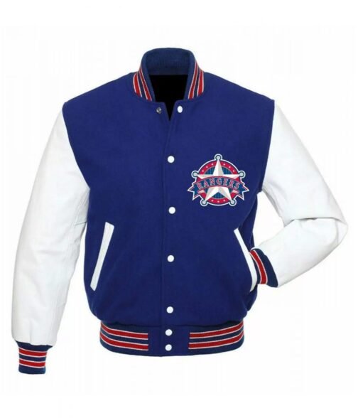 Texas Rangers White and Blue Varsity  Jacket