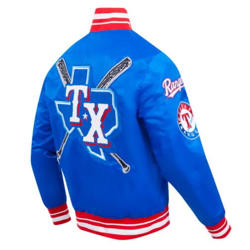 Texas Rangers Mashup Classic Rib Satin Jacket - Image 4