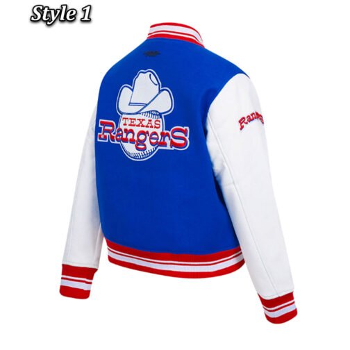 Retro Classic Rib Texas Rangers Varsity Jacket - Image 7