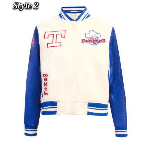 Retro Classic Rib Texas Rangers Varsity Jacket - Image 2