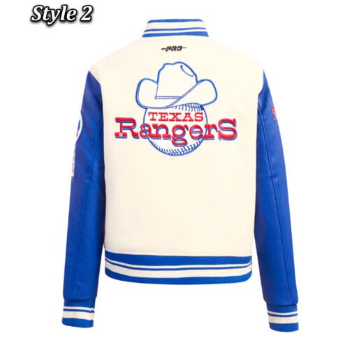 Retro Classic Rib Texas Rangers Varsity Jacket - Image 4