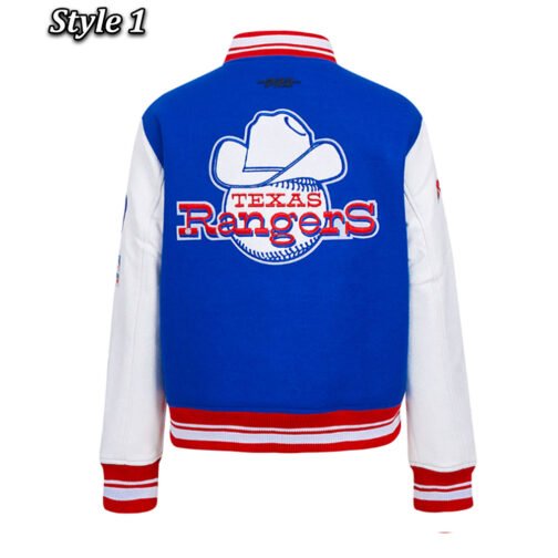 Retro Classic Rib Texas Rangers Varsity Jacket - Image 3