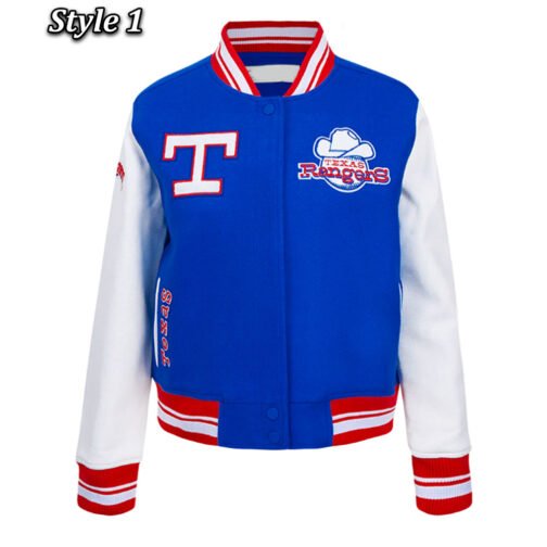 Retro Classic Rib Texas Rangers Varsity Jacket