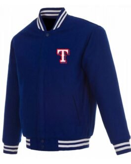 Texas Rangers Letterman Royal Blue Wool Jacket
