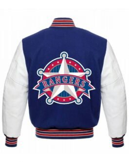 Texas Rangers White and Blue Varsity  Jacket