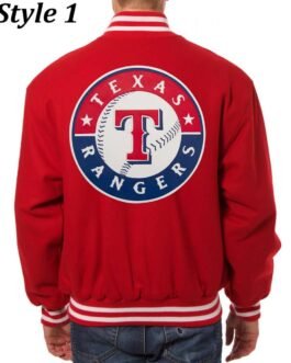 Texas Rangers Red Wool Letterman Jacket