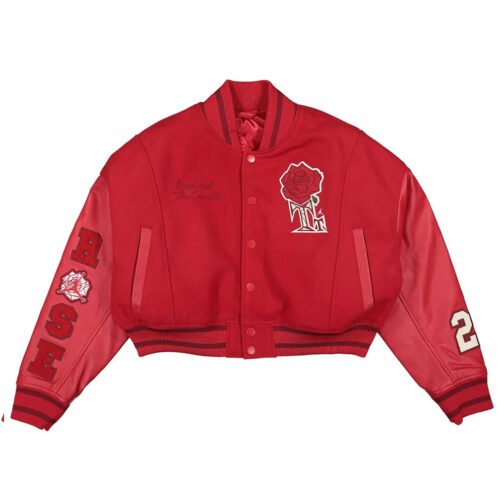Teyana Taylor Rose Red Varsity Jacket - Image 9