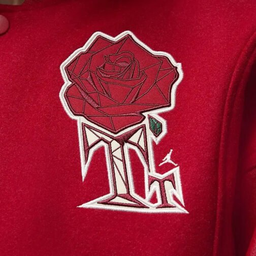 Teyana Taylor Rose Red Varsity Jacket - Image 13