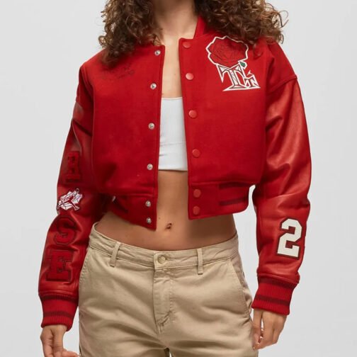 Teyana Taylor Rose Red Varsity Jacket - Image 6