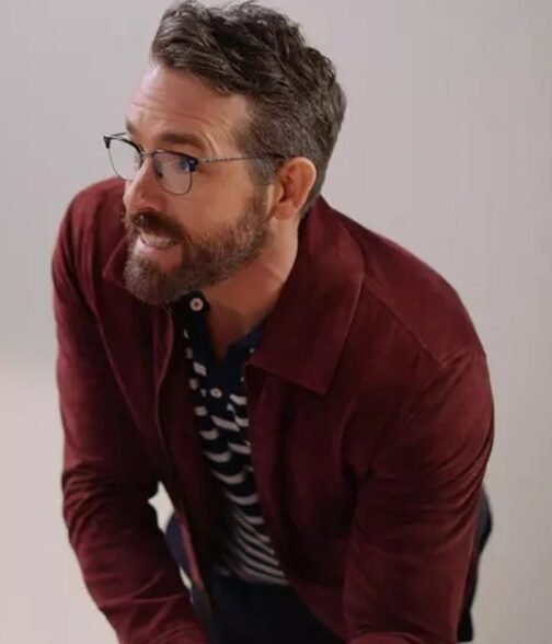 The Adam Project Ryan Reynolds Suede Maroon Leather Jacket - Image 7