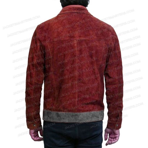 The Adam Project Ryan Reynolds Suede Maroon Leather Jacket - Image 3