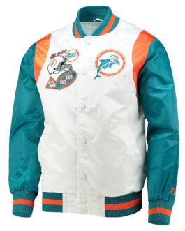 White/Aqua Miami Dolphins Retro The All-American Jacket