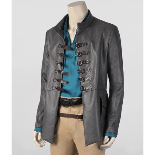Chris Pine Dungeons & Dragons Honor Among Thieves Gray Leather Jacket - Image 4