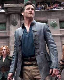Chris Pine Dungeons & Dragons Honor Among Thieves Gray Leather Jacket