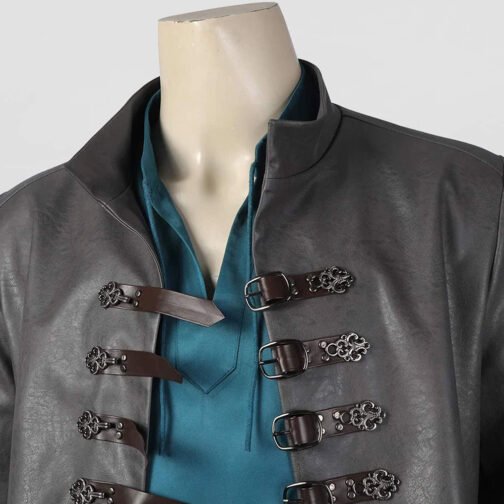 Chris Pine Dungeons & Dragons Honor Among Thieves Gray Leather Jacket - Image 5