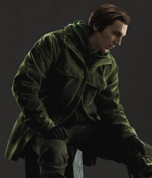 Paul Dano The Batman Edward Nashton Green Jacket - Image 7