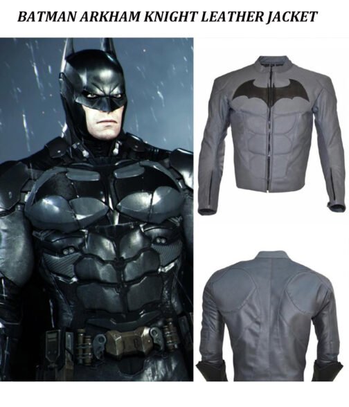 Batman Arkham Knight Gray Leather Jacket - Image 3