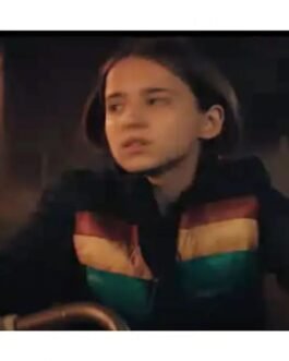 Madeleine Mcgraw The Black Phone Puffer Blue Jacket
