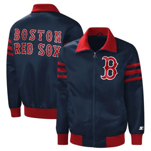 Navy The Captain II Boston Red Sox Satin Jacket - Image 3