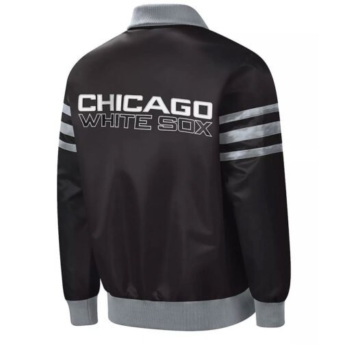 The Captain II Chicago White Sox Varsity Satin Black Jacket - Image 2