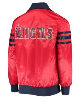 LA Angels The Captain II Red Varsity Satin Jacket
