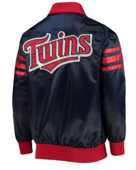 Navy The Captain II Minnesota Twins Varsity Satin Jacket