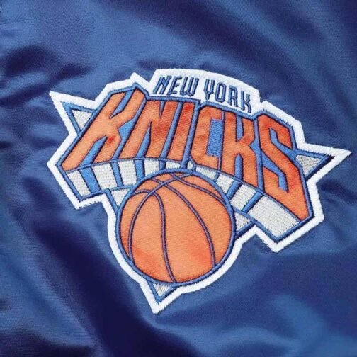 The Captain II NY Knicks Blue Varsity Satin Jacket - Image 4