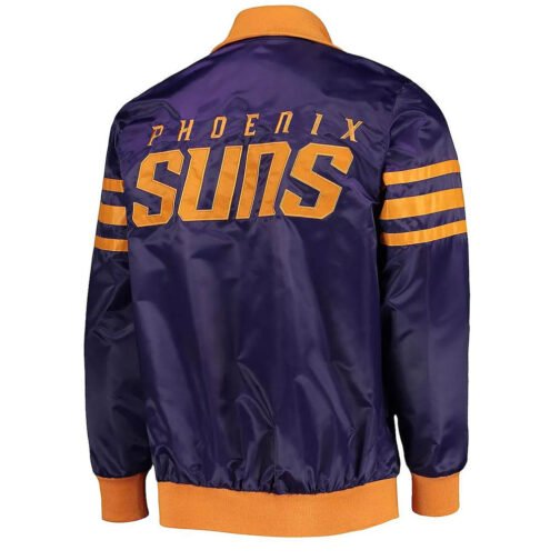 Purple The Captain II Phoenix Suns Varsity Satin Jacket - Image 2