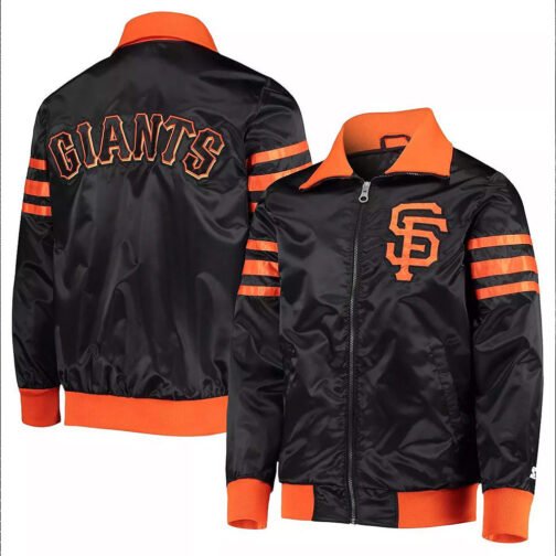 The Captain II San Francisco Giants Black Full-Snap Satin Jacket - Image 3